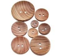 Buttons Camellia Wood Grain Wooden Buttons Sewing Accesories for Clothes Decorative 2 Holes Button 10mm-30mm 10PCs 30PCs Round(Diameter 18mm 30pcs)