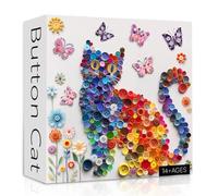 Buttons Cat Puzzles for Adults 1000 Pieces, Butterfly Cats Flower Jigsaw Puzzles, Challenging Animal Cute Kitten Puzzle as Home Wall Art