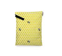 Buttons Cloth Diapers Waterproof Washable Reusable Zippered Laundry Wet Bag (Medium, Honeybuns)
