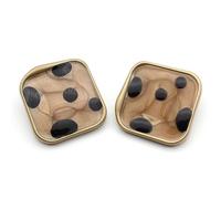 Buttons for Crafting 10pcs 30mm Big Buttons for Coat Convex Flat Design Black Buttons for Clothing Sewing Accessories Pink Square Buttons for Shirt(Brown-01,21mm-10pcs)