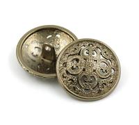 Buttons for Crafting 5Pcs Hollow Metal Button Black Silver Gold Buttons Round Decorative Button for Clothes Sewing Accessories DIY Crafts 14-27mm(Brown,17mm)