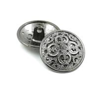 Buttons for Crafting 5Pcs Hollow Metal Button Black Silver Gold Buttons Round Decorative Button for Clothes Sewing Accessories DIY Crafts 14-27mm(Black,17mm)