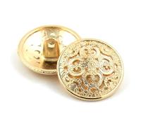 Buttons for Crafting 5Pcs Hollow Metal Button Black Silver Gold Buttons Round Decorative Button for Clothes Sewing Accessories DIY Crafts 14-27mm(Gold1,17mm)