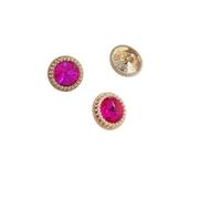 Buttons for Sewing 12.5/15/18/21MM Rhinestone Round Button Decor Jewelry Metal Gold Buttons of Clothing Sewing Accessories DIY(Pink Gold,21mm 6pcs)