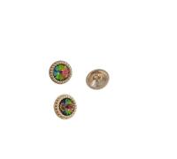 Buttons for Sewing 12.5/15/18/21MM Rhinestone Round Button Decor Jewelry Metal Gold Buttons of Clothing Sewing Accessories DIY(Multi Gold,21mm 6pcs)