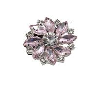 Buttons for Sewing Exquisite 5Pieces 27mm Shiny Rhinestone Metal Flat Buttons DIY Silver Plated Simple Sewing Bow Clothing Decoration Accessories(Color 14)