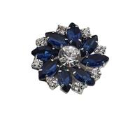 Buttons for Sewing Exquisite 5Pieces 27mm Shiny Rhinestone Metal Flat Buttons DIY Silver Plated Simple Sewing Bow Clothing Decoration Accessories(Color 19)