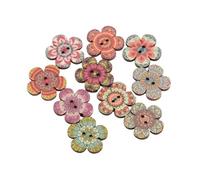 Buttons forSewing 50Pcs Retro Series Painted Gear Wooden Buttons for Clothing DIY Sewing Scrapbooking Decor Craft Needlework Accessories 20-25mm(1,20mm)
