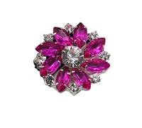 Buttons forSewing Exquisite 5Pieces 27mm Shiny Rhinestone Metal Flat Buttons DIY Silver Plated Simple Sewing Bow Clothing Decoration Accessories(Color 15)
