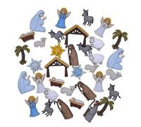 Buttons Galore 50 Piece Nativity Christmas Novelty Buttons Assortment for Sewing and Crafts