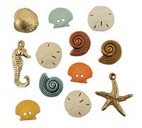 Buttons Galore "Beach Treasures Durable Plastic Stylish Button, Multi-Colour