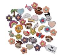 Buttons Galore Craft & Sewing Button Super Value Pack, Nylon Plastic, 50 Pieces (Zoo Animals)