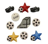Buttons Galore "Soccer Durable Plastic Stylish Button, Multi-Colour