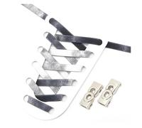 Buttons, Gradient Rainbow Shoelace Laces Metal Buckle Lock Shoelaces Without Ties Elastic Flat Sneakers(Black)