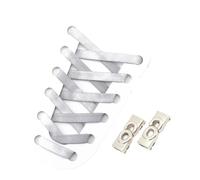 Buttons, Gradient Rainbow Shoelace Laces Metal Buckle Lock Shoelaces Without Ties Elastic Flat Sneakers(Gray)