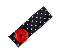 Buttons Headbands Polka Dot Elastic Headband Hand-sewn | Large Button Headband(Black and red button)