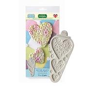 Buttons Hearts Silicone Royal Icing Mould, Ceri Griffiths Creative Cake System for Decorating, Sugarpaste, Fondants, Candies, Soaps and Crafts, Food Safe Approved, Made in the UK