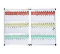 Buttons, Large-Capacity Wall-Mounted Key Cabinet, Factory Durable Aluminum Alloy Key Security Box(72-Keys)