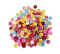 Buttons Plastic Fasteners 2 Hole Round Printed Cartoon Patterns Scrapbooking DIY Craft Colours Lovely Rose Shape Sewing Crafting Clothes Pants Doll 14mm 100Pcs