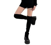 Buttons Split Ribbed Knitted Over The Knee Leg Warmers Solid Color Thigh High Covers Long Socks Stockings For Women Street Covers