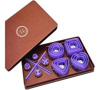 Buttons Toolkit Set, Create Centered Buttons with Ease, Clay Button Making Toolkit Set, Cover Button Molds Maker Kits with 4 Geometric Shapes, Sewing Art Craft Supplies for Beginners DIY