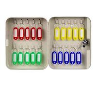 Buttons, Wall Mount Large Capacity, Company Management Storage Solid Steel Key Security Box(Beige - with Label,20-Keys)