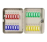 Buttons, Wall Mount Large Capacity, Company Management Storage Solid Steel Key Security Box(Beige - with Label,48-Keys)