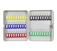Buttons, Wall Mount Large Capacity, Company Management Storage Solid Steel Key Security Box(Beige - with Label,45-Keys)