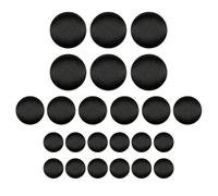 Buttonshop Formal Buttons 24pc Set for Tuxedo Suit/Morning Coat/Smoking Jacket/Ceremonial/Tailcoat, Silk Satin, American Handmade, 12 x 23mm/36L/1.42", 6 x 19mm/30L/0.75", 6 x 15mm/24L/0.60", Black