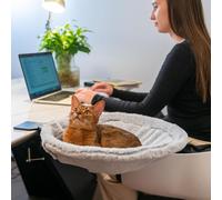 ButtonwoodNest Cat Desk Bed Desk Perch Cat Cave Large Steel Frame 15" Load Capacity 50lbs Comfortable Pet Bed Ultra Soft Fabric Removable Machine Washable