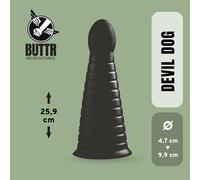Buttr Devil Dog Butt Anal Plug | Big Anal Plug with a Tapered Ribbed Shaft
