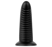 BUTTR Double Ribbed - extra-large ribbed anal plug (black) - 26 cm