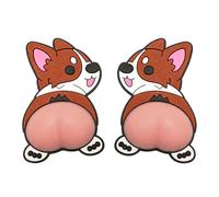Butts On Things Stickers | 2 Pieces Butt Stickers | Corgis Super Soft Silicone Car Anti-Collision Sticker | Cute 3D Animal Silicone Bumper Protector Decals for Car Body Decoration & Fridge Door