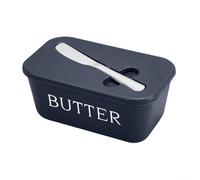 Buttter Dish with Spatula, Plastic Butter Keeper for Kitchen Countertop Organiser, Dishwasher Safe Cheese Storage Container and Condiment Jar, Modern Dining Table Accessory(Blue)