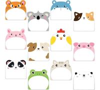 ButtVigour 12 Pack Animal Sticky Notes, 360 Sheets Cute Cartoon Shape Sticky Notes Set for Kids, 12 Designs (Tiger, Panda, Dog, Cat), 30 Sheets/Pad, Cute Sticky Notes for School, Office, Home, Gifts