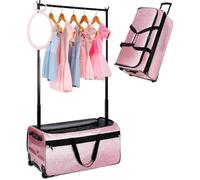 BUTUER Dance Bag with Garment Rack, Rolling Dance Competition Duffle Bag with Garment Rack & Silent Wheels, Collapsible Dance Suitcase for Dance Competition Shows Recitals Travel, 29"