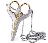 BUTUZE Victorian Silver Stainless Steel Embroidery Scissors, Pointed Edge, Ambidextrous, 3.54in x 3.5in, 1 Count