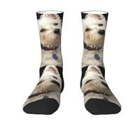 ButxeT Crew Socks,Compression Socks Casual Novelty Sports Socks 40CM Long For Unisex,West Highland Terrier With Collar