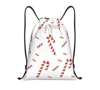 ButxeT Drawstring Backpack,Unisex String Bag Sport Gym Bag Casual Daypack Drawstring Sackpack,Candy Cane