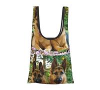ButxeT Shopping Bags,Reusable Grocery Bags Foldable Tote Bags Large Washable Carry Bag,German Shepherd Dogs Print
