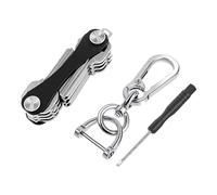 Butyeak Keychain Organizer, Up to 12 Keys, Aluminium, Black, Key Holder, Organizer, Gift for Men Women