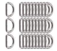 Butyeak Metal D-Ring, Half Rings D, Half Round D-Ring, 30 Pieces 25 mm Stainless Steel D-Ring for Collars, Carabiners, Straps, Backpacks and DIY Accessories, (Silver), silver, 25mm
