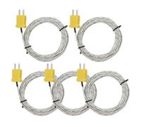 Butyge 5 Pieces 3 Meters K Type Thermocouple Temperature Probe Sensor K Type Measure Range -50 to 400 Celsius, with TM902C
