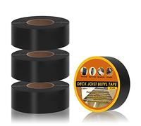 Butyl Joist Tape for Decking 2''×50', 4 Rolls Weather-Resistant Deck Joist Tape 2 inch, Waterproof and Anti-Corrosion Joists Deck Tape,Self-Adhesive Flashing Joists Tape for Wood Decks Beams Roof