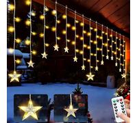 Buudala Christmas Star Curtain Light, 3M x 1M 15 Stars 108 LED Xmas Star String Light, Christmas Decoration Window Fairy Lights for Indoor Outdoor Decoration Window Garden Wedding Party Patio Hotel