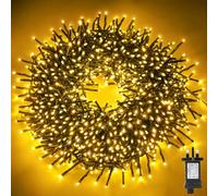 Buudala Christmas Tree Lights Cluster Lights 1000 LED 12M, Warm White, Plug in, 8 Lighting Modes with 6 Hours On Timer, Waterproof for Indoor & Outdoor Use
