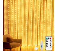 Buudala Curtain Fairy Lights, 2x2M 200 LED Curtain Light with Remote & Timer, 8 Modes & USB Hanging Window Fairy Lights, IP65 Waterproof String Light for Bedroom, Wedding, Christmas Home Decorations