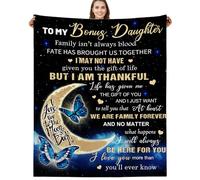 BUUGVIIL Bonus Daughter Gifts, Step Daughter Gifts from Stepmom Stepdad, Birthday Graduation Wedding Gift for Bonus Daughters Stepdaughter, to My Bonus Daughter Flannel Throw Blanket 60"x80"