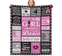 BUUGVIIL Dance Gifts for Girls Blanket, Dance Recital/Ballet/Ballerina Gift for Girl, Dancer Gifts for Girls Teens Teacher on Birthday Christmas 50"x60"