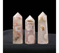 BUULOO natural luster Home Natural Cherry Agate Crystal Column fengshui Ornaments Cherry Agate raw Stone Processing Home Office furnishings (Size : 7-8cm)